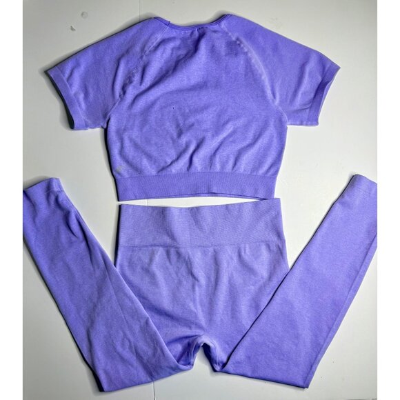 2-Piece Lavender Seamless Workout Set XL Nylon/Elastane - Picture 2 of 6